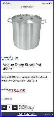 Stainless Steel Stock Pot 40cm Diameter, 49 Litre Pan