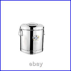 Stainless Steel Stock Pot/Drum/Rice, Flour, Noodles Storage Box Container set of 2