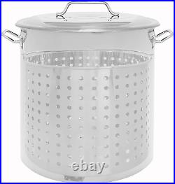 Stainless Steel Stock Pot WithSteamer Basket. Cookware Great for Boiling and Steam