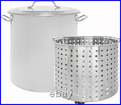 Stainless Steel Stock Pot WithSteamer Basket. Cookware Great for Boiling and Steam