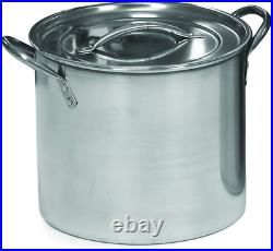 Stainless Steel Stock Pot With Lid 16-Quart Silver NEW