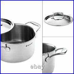 Stainless Steel Stock Pot with Lid, 3 Quart Soup Pot Cooking 316 Five 3QT
