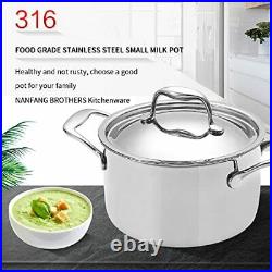 Stainless Steel Stock Pot with Lid, 3 Quart Soup Pot Cooking 316 Five 3QT