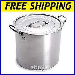 Stainless Steel Stock Pot with Lid, 5 Gallon Capacity