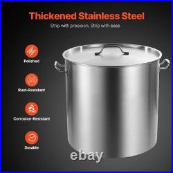 Stainless Steel Stockpot 100 Qt. Heavy Duty Cookware with Basket, Lid & Handle