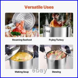 Stainless Steel Stockpot 100 Qt. Heavy Duty Cookware with Basket, Lid & Handle