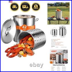 Stainless Steel Stockpot, 42 Quart Large Cooking Pots, Cookware Sauce Pot wit