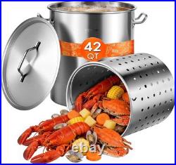Stainless Steel Stockpot, 42 Quart Large Cooking Pots, Cookware Sauce Pot wit