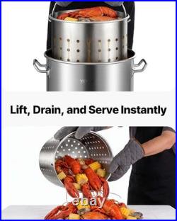 Stainless Steel Stockpot, 42 Quart Large Cooking Pots, Cookware Sauce Pot wit