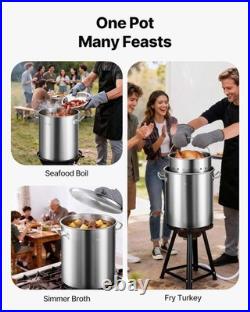 Stainless Steel Stockpot, 42 Quart Large Cooking Pots, Cookware Sauce Pot wit