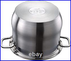 Stainless Steel Stockpot 9.1Qt Mirror Polished Soup Pot with Glass Lid, Pasta Pot