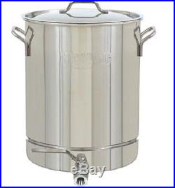 Stainless Steel Stockpot Cookware Stock Pot With Spigot Tall 32 Qt Large 8 Gal