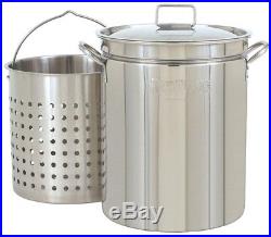 Stainless Steel Stockpot Crawfish Pot With 62 Qt. Perforated Basket Lid