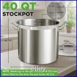 Stainless Steel Stockpot Durable Cookware Suitable Gas Induction Ceramic Stoves