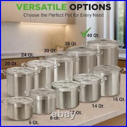 Stainless Steel Stockpot Durable Cookware Suitable Gas Induction Ceramic Stoves