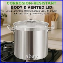 Stainless Steel Stockpot Durable Cookware Suitable Gas Induction Ceramic Stoves
