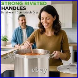 Stainless Steel Stockpot Durable Cookware Suitable Gas Induction Ceramic Stoves