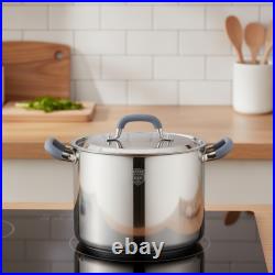 Stainless Steel Stockpot Induction Compatible Stock Pot with Lid Heat-Resistant