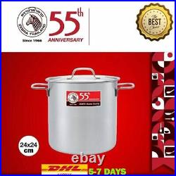 Stainless Steel Stockpot With Lid Soup Pot Cookware 11.4 Quart Heavy Duty 24x24