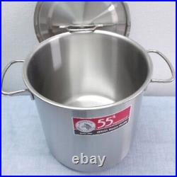 Stainless Steel Stockpot With Lid Soup Pot Cookware 11.4 Quart Heavy Duty 24x24