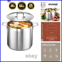 Stainless Steel Stockpot with Lid 16 Quart, Durable 18/8 Stainless Steel, Imp