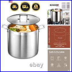 Stainless Steel Stockpot with Lid 20 Quart, Durable 18/8 Stainless Steel, Imp