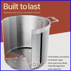 Stainless Steel Stockpot with Lid 20 Quart, Durable 18/8 Stainless Steel, Imp
