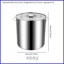 Stainless Steel Stockpot with Lid Big Cookware for Boiling Commercial Soups