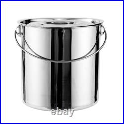 Stainless Steel Stockpot with Lid Metal Carrying Pail for Boiling Strew Simmer