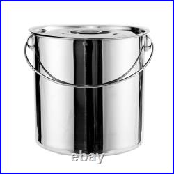 Stainless Steel Stockpot with Lid Metal Carrying Pail for Boiling Strew Simmer
