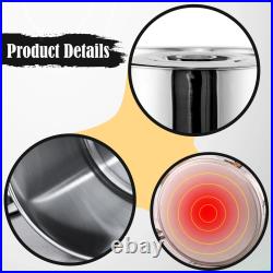 Stainless Steel Stockpot with Lid Metal Carrying Pail for Boiling Strew Simmer