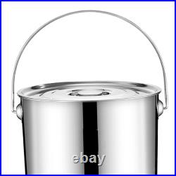Stainless Steel Stockpot with Lid Oil Bucket Easy to Clean Heavy Duty Tall