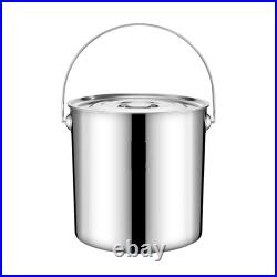 Stainless Steel Stockpot with Lid Oil Bucket Rice Storage Bucket Cookware