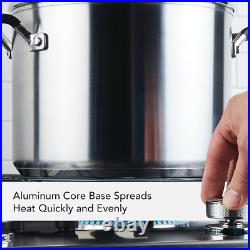 Stainless Steel Stockpot with Measuring Marks and Lid, 8 Quart, Brushed Stainles