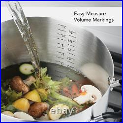 Stainless Steel Stockpot with Measuring Marks and Lid, 8 Quart, Brushed Stainles