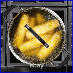 Stainless Steel Stockpot with Measuring Marks and Lid, 8 Quart, Brushed Stainles