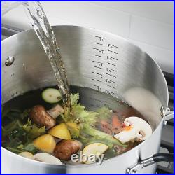 Stainless Steel Stockpot with Measuring Marks and Lid, 8 Quart, Brushed Stainles