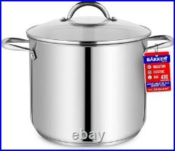 Stainless Steel Stockpot with Tempered Glass Lid 24 Quart, Durable 18/0 Stain