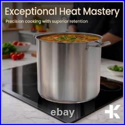 Stainless Steel Stockpot with Tempered Glass Lid 24 Quart, Durable 18/0 Stain
