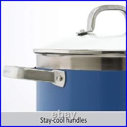 Stainless Steel Stripes Cookware 6 quart Stockpot Blue Cove