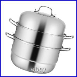 Steamer Pot Stainless Steel Steamer Stock Pot Steamer 3 Layer Steamer Steamer Pot Stainless Steel Steamer Stock Pot Steamer 3 Layer Steamer