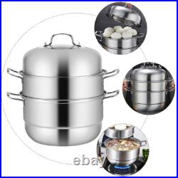 Steamer Pot Stainless Steel Steamer Stock Pot Steamer 3 Layer Steamer