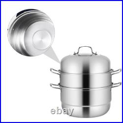 Steamer Pot Stainless Steel Steamer Stock Pot Steamer 3 Layer Steamer