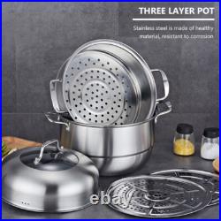 Steamer Pot Stainless Steel Steamer Stock Pot Steamer 3 Layer Steamer