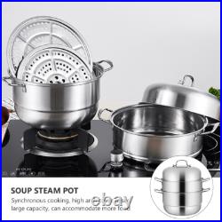 Steamer Pot Stainless Steel Steamer Stock Pot Steamer 3 Layer Steamer