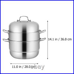 Steamer Pot Stainless Steel Steamer Stock Pot Steamer 3 Layer Steamer