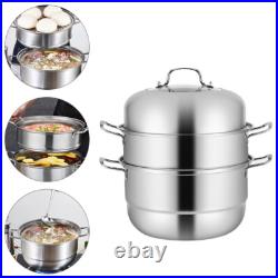 Steamer Pot Stainless Steel Steamer Stock Pot Steamer 3 Layer Steamer