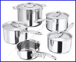 Stellar 7000 S7F4 5 Piece Set Milk Pan, 3 Saucepans & Stock Pot