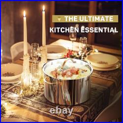 Stock Pot 12 Quart, 18/10 Tri-Ply Stainless Steel All Clad Stock Pot with Lid, S