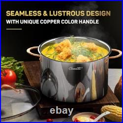 Stock Pot 12 Quart, 18/10 Tri-Ply Stainless Steel All Clad Stock Pot with Lid, S